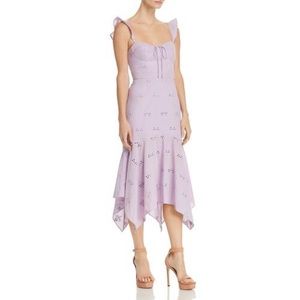 WAYF Novara Eyelet Assymetrical Midi Dress